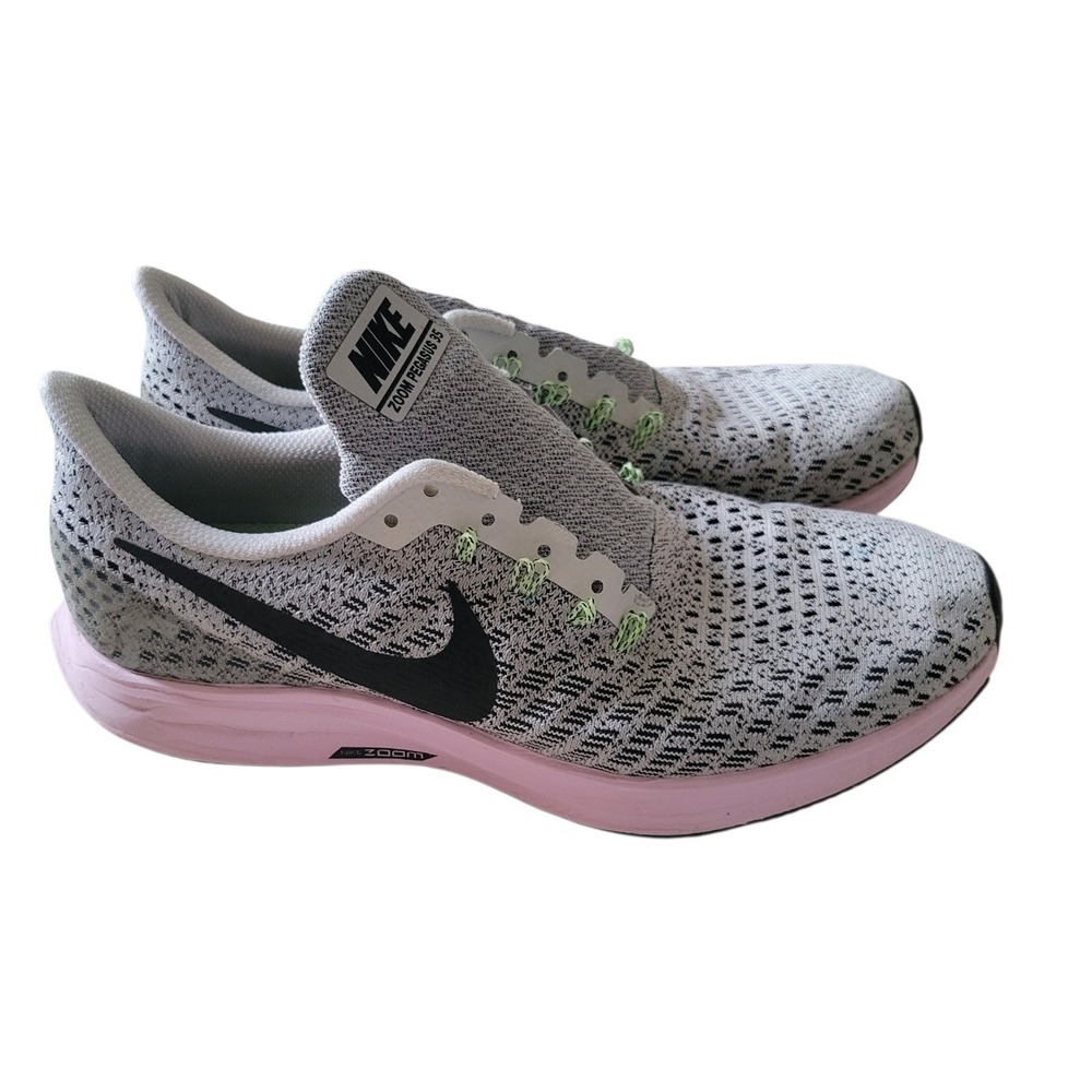 Nike Air Zoom Pegasus 35 Womens 10 Pink Foam Vast Grey Shoes 942855-011 No Laces